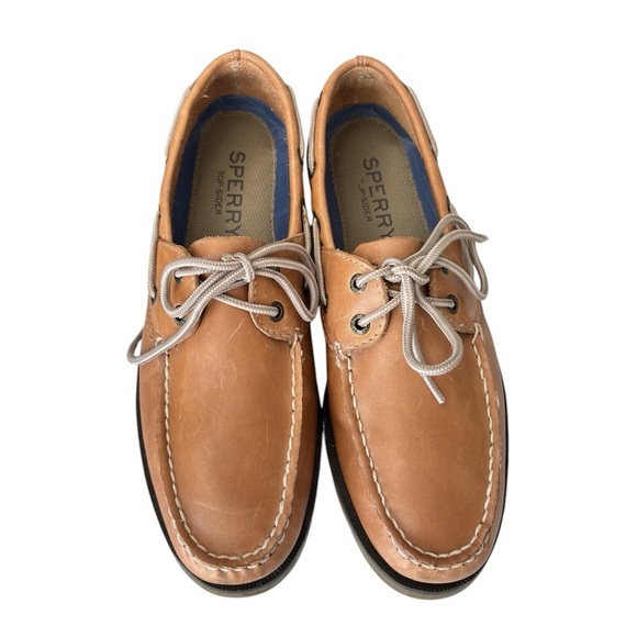 Sperry Top-Sider Mens Leeward 2 Eye Boat Shoe Size 9 Classic Leather Sahara Tan - Picture 10 of 14